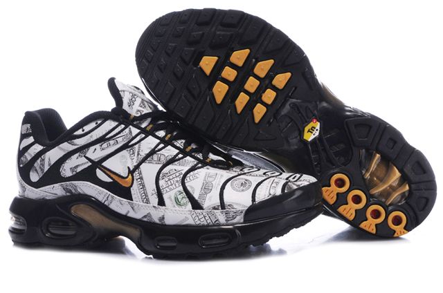 Mens Nike Air Max TN Dollars White Black Shoes